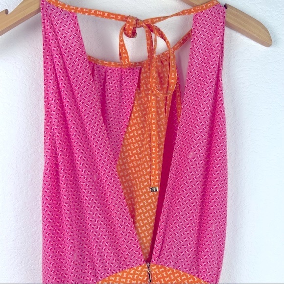 Juicy Couture Print Orang and Pink Sweetheart Dress Size 2 - Picture 7 of 8